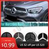 Hot Car Sticker LED Mirror Black Border For Mercedes Benz GLC X253 GLE W167 GLS X167 V W447 silver Border Newest 3D Front Grill 