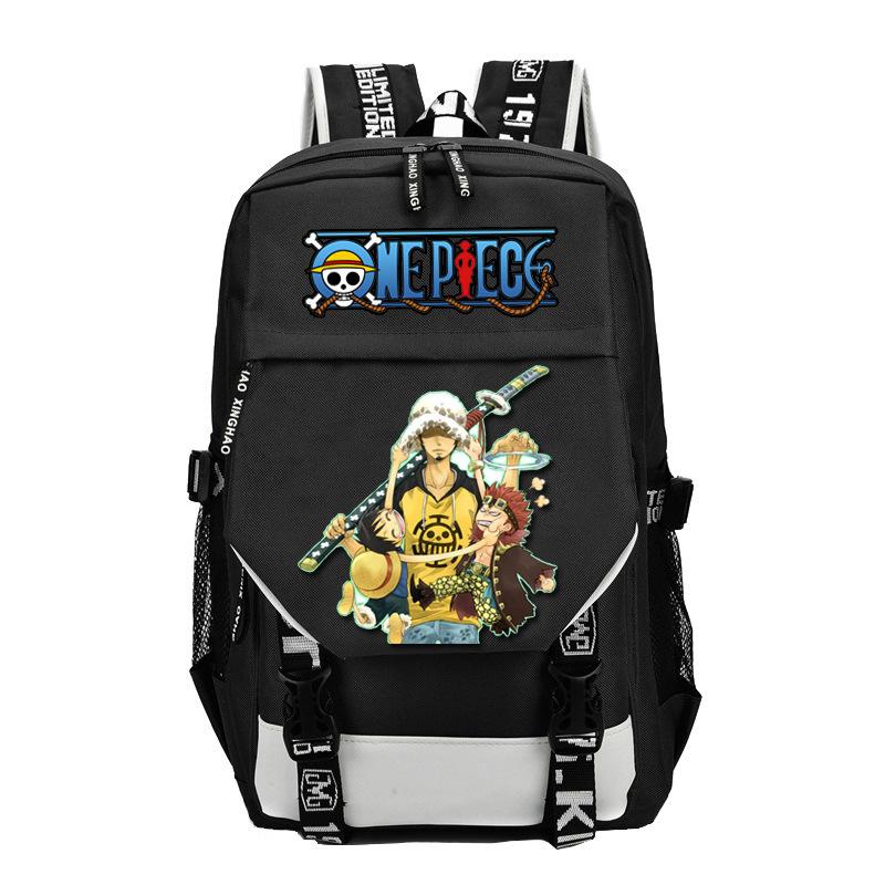Japan cartoon comics One Piece themed printed backpack with USB port large capacity stylish backpack 0033