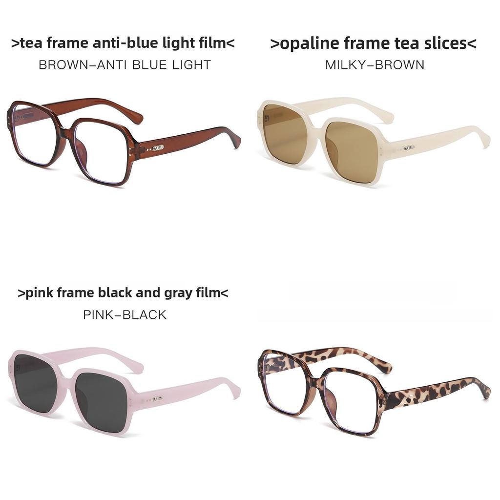 Vintage Leopard Frame Square Glasses With Blue Light Blocking For Fashionable Outdoor Wear