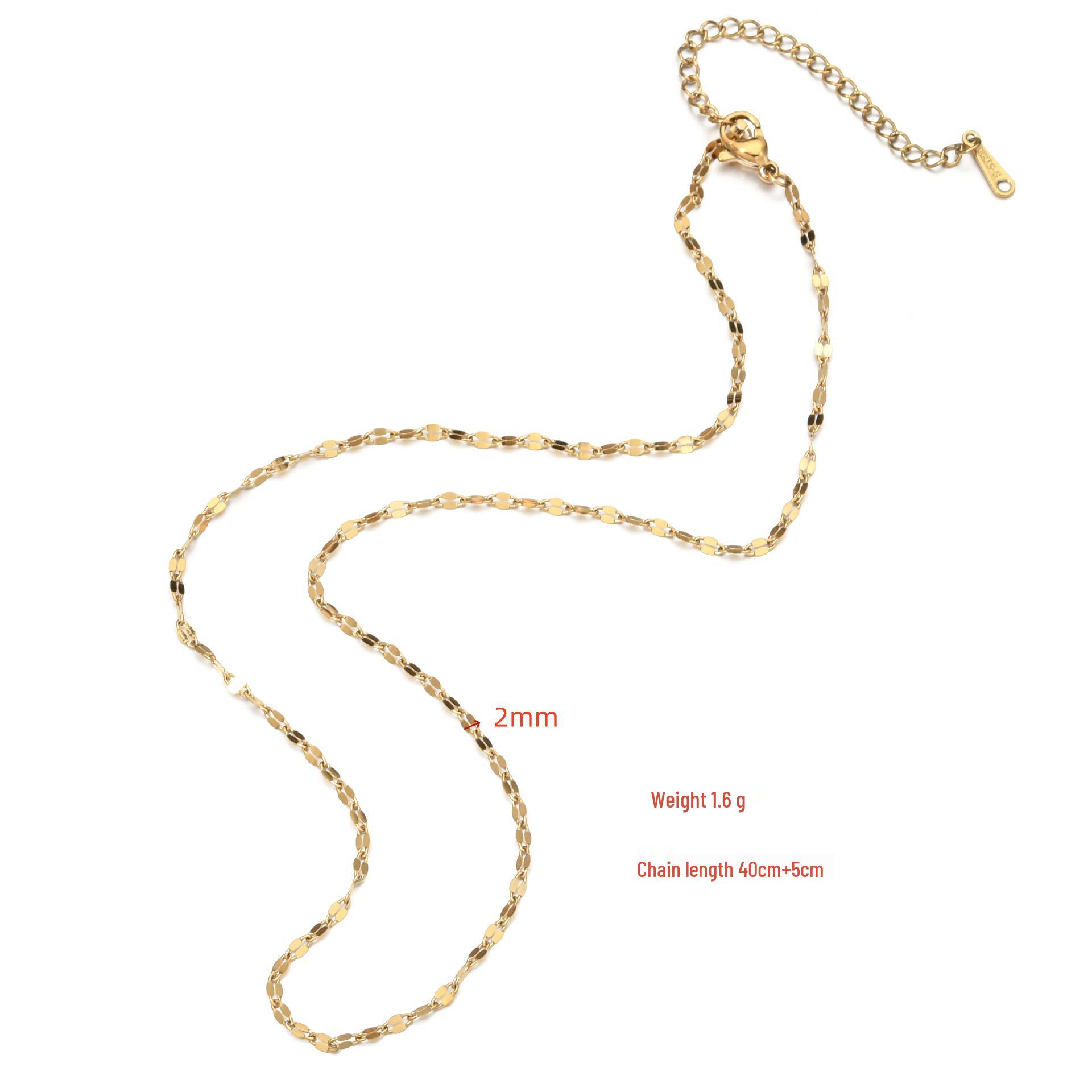Cross-border Geometric Pendant Stainless Steel Necklace – High-end Trendy DIY Clavicle Chain