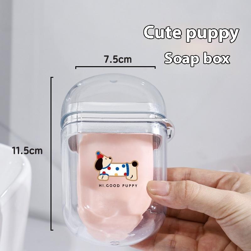 1 Set Portable Travel Cartoon Puppy Toothbrush Cup Household Travel Camping Soap Storage Box Toothbrush Toothpaste Mouthwash Cup