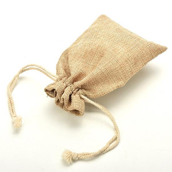 5Pcs Mini Rustic Burlap Bag Drawstring Wedding Party Favor Vintage Sack Pouch