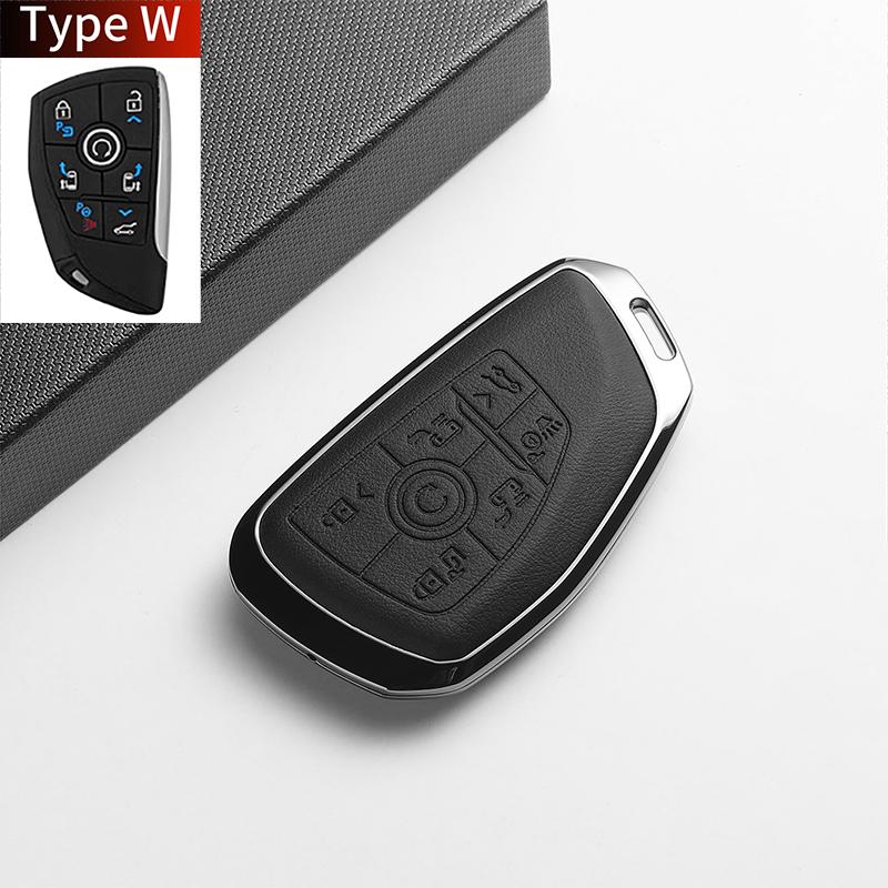 Leather Metal Car Key Case For GL8 PHEV Century Automobile Smart Remote Key Protector Shell Holder Decorative Accessories