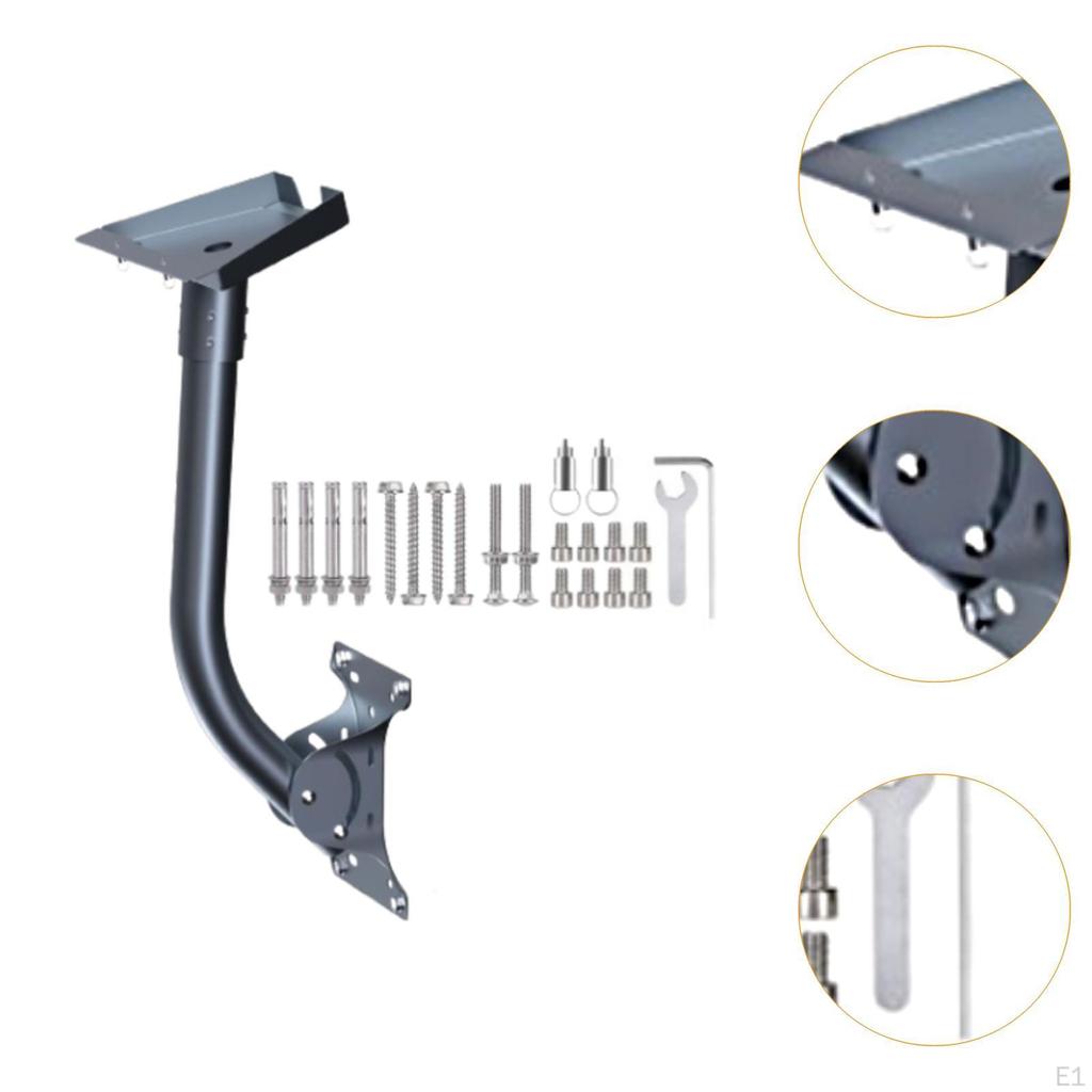 Antenna Wall Mounting Bracket Kit Pole Mount Waterproof Repair Parts Heavy Duty Black Aluminum Alloy