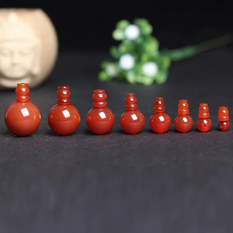 Handmade Natural Red Agate Buddha Head Beads for DIY Wénwán Ornaments and Bodhi Accessories