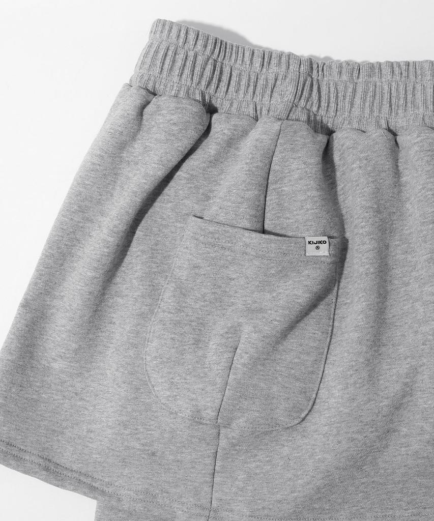 KIJIKO Ke611-Bootcut Skirt Pants Melange Gray