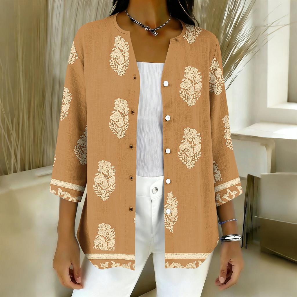 Damesshirts met 3/4 mouwen, grafische T-shirts, casual basic tops, truien