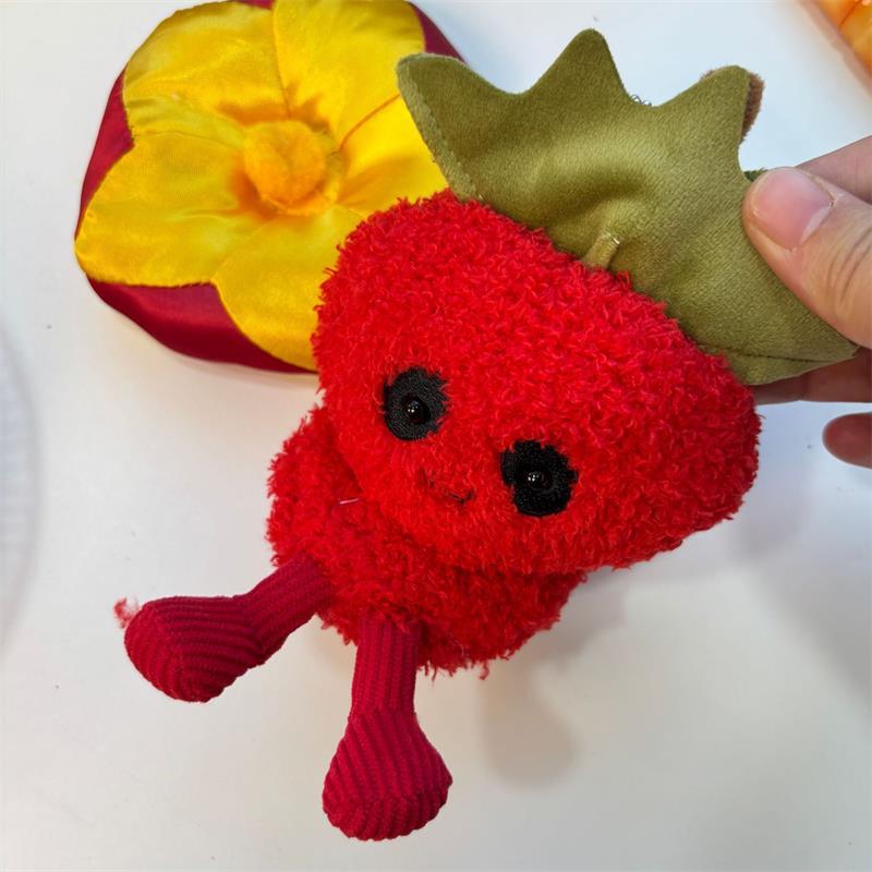 1/2 Pcs Cute Evil Tomato Plush Doll Toy Keychain Pendant Bag Hanging Decor Backpack Charm Halloween Birthday Gift Couple Keyring