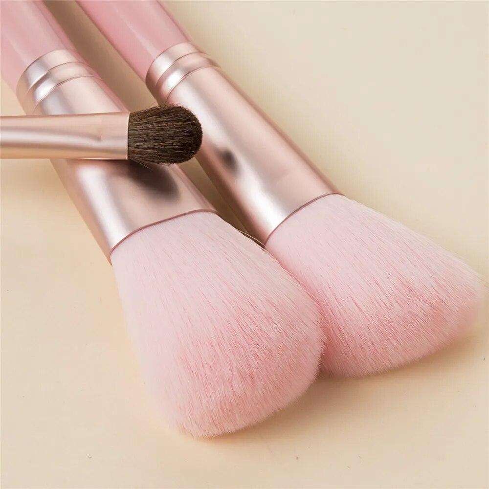 7 stk profesjonelle sminkebørster sett med bøtte Blush Powder Øyenskygge Øyenbryn Foundation Brush Makeup Tool