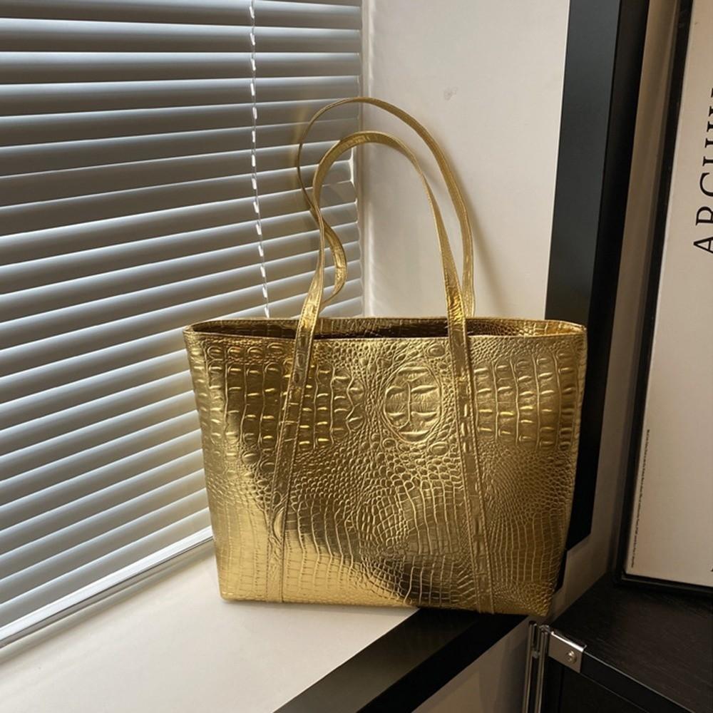 Crocodile Pattern Female Shoulder Bag PU Leather Armpit Tote Bag Fashion Women Handbag  Daily
