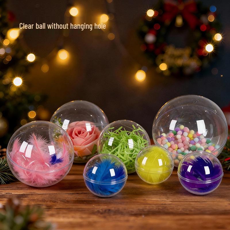 Clear Hanging PS Plastic Ornament Sphere - Openable Christmas, Wedding, or Kindergarten Decoration