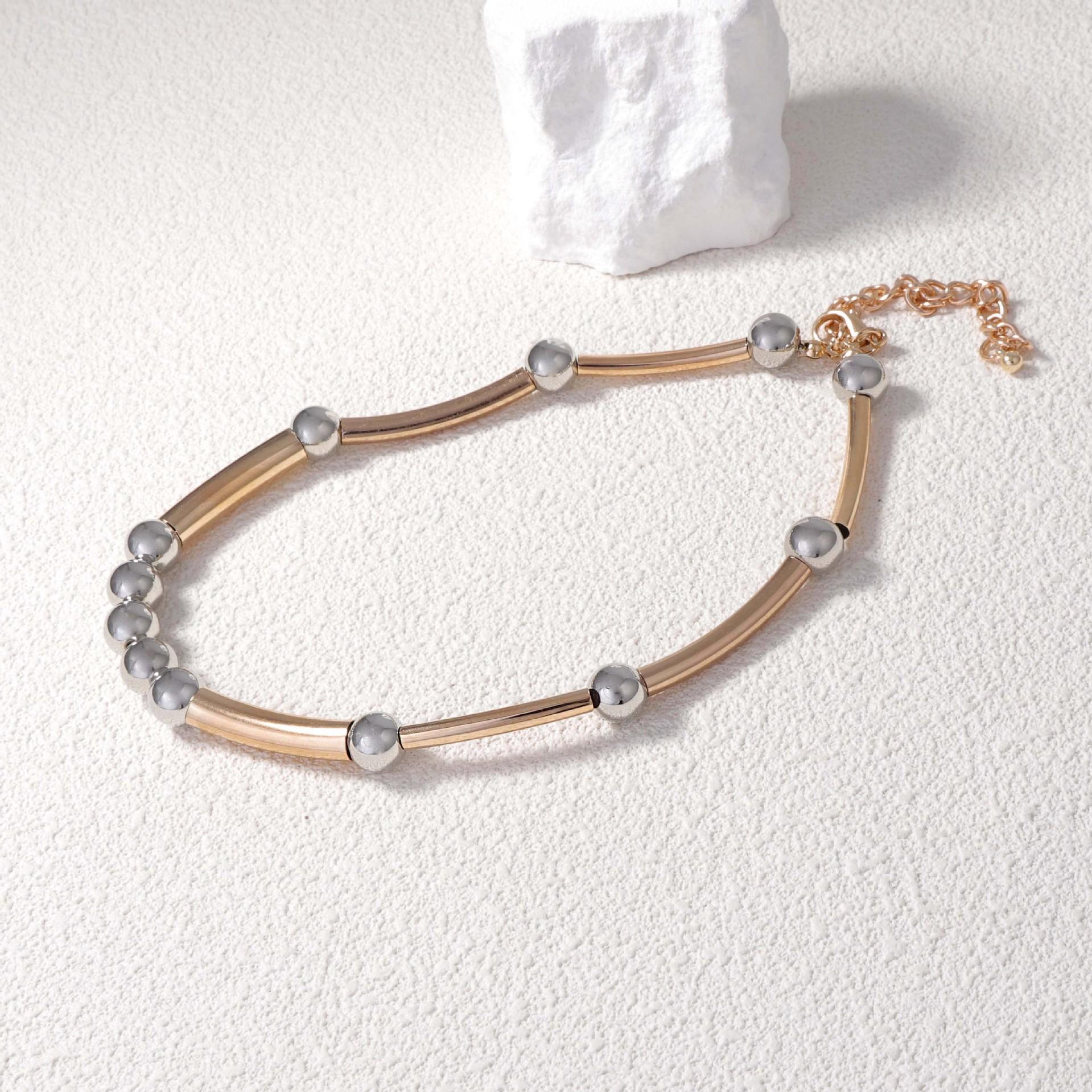 Простой и модный высококлассный дизайн Медный сплав повседневный и универсальный женское ежедневное ношение ожерелье стиль инстаграм золотой