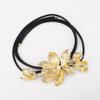 Vintage Tulip Waist Chain Large PU Leather Rope Belt Fashion Zinc Zinc Alloy Flower Belt  Pants