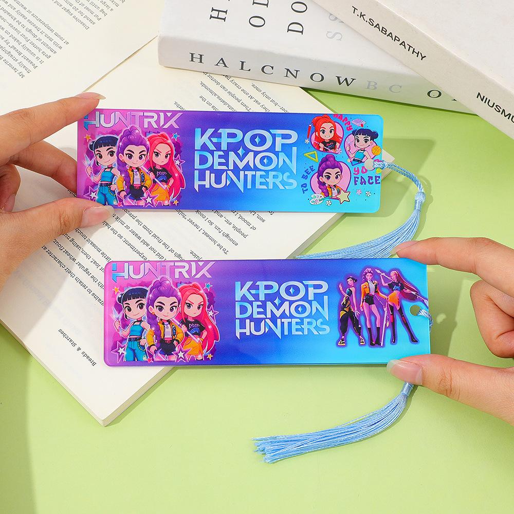 Creative K-Pop Demon Hunters Acrylic Bookmarks Fashion Page Markers Literary Gifts Book Lovers Readers for and Kid Friendly Entertaining Fun Play Safe