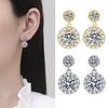 1 Pair Stud Earrings White Cubic Zirconia Stones Ear Studs High Transparency Women Earrings Temperament Versatile Jewelry Gift