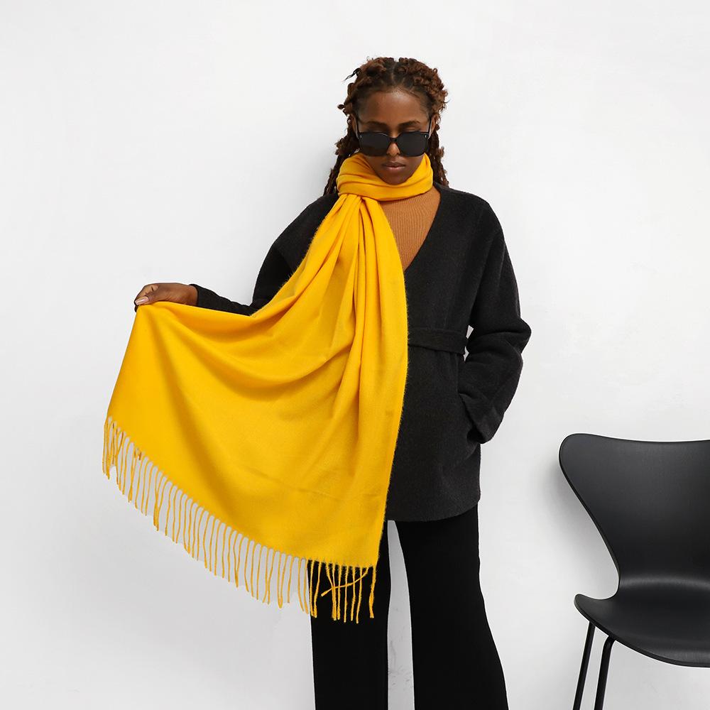 Multi-color Warm Scarf Long Shawl Wholesale Solid Color Scarf Women's Winter New European and American Imitation Cashmere Scarf