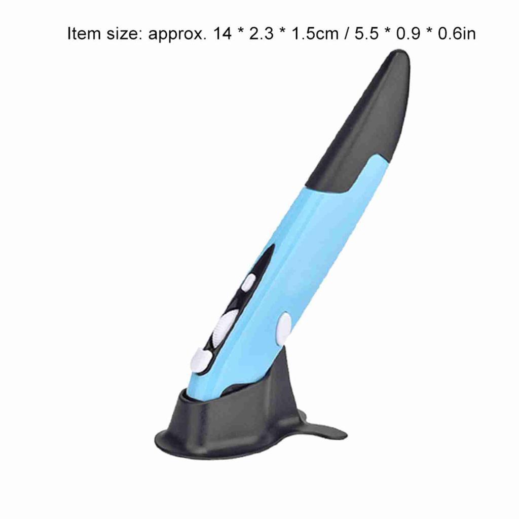2.4GHz Wireless Optical Pen Mouse Ergonomic Pen Mouse with Adjustable 500 1000DPI Plug and Play Wide Compatibility Blue