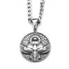 Vintage Nordic Viking Runes Odin Eagle Pendant Necklace for Men Stainless Steel Silver Color Norse Mythology Jewelry Gift