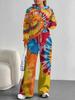 Gradual Change European And American Autumn And Winter Casual Long-Sleeved Suit Women'S Hooded Sweater Trousers Two-Piece Set
