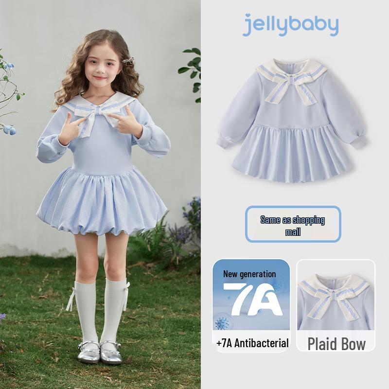 Детское платье JELLYBABY с воротником-стойкой в морском стиле 110