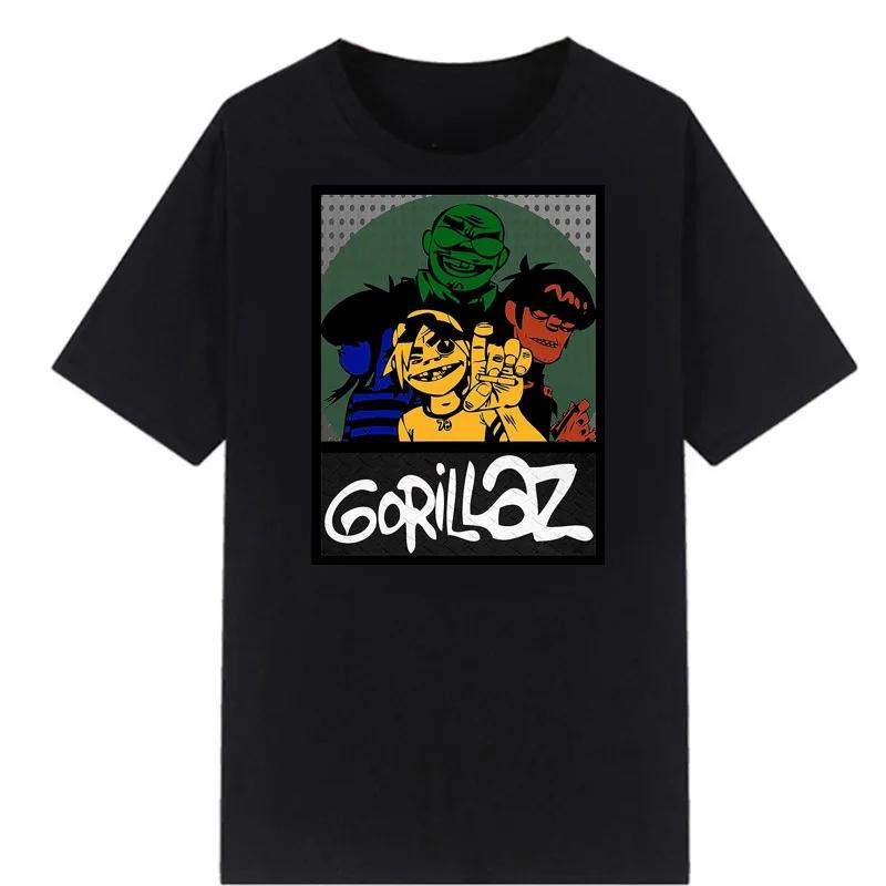 Harajuku Anime Shirt Gorillaz Tee Adult Great Quality Tshirt Retro Manga Graphic Tshirts Men Clothing Oversized T Shirt Mens Tee