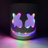 Halloween Light Up Mask Full Face LED Neon Marshmallow Mask Headgear Luminous DJ Music Festival Props Cosplay Rave Party Mask