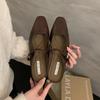 Baotou half slippers women's summer outer wear spring and autumn new Korean version French evening breeze temperament silver single shoes thick heel d
