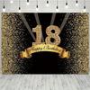 Sfondo d'Oro per il 18° Compleanno, decorazione murale dorata scintillante con funzione di visualizzazione del numero dell'età