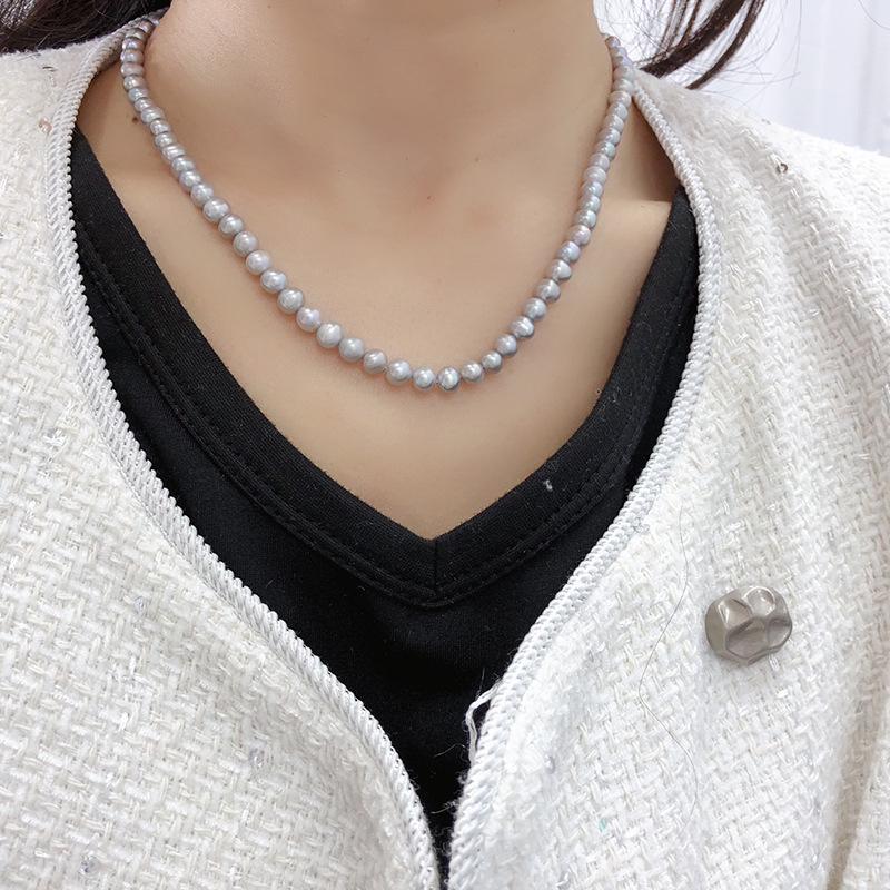 Collana clavicola con perle d'acqua dolce di lusso leggero 2024 - Design elegante e squisito per donna