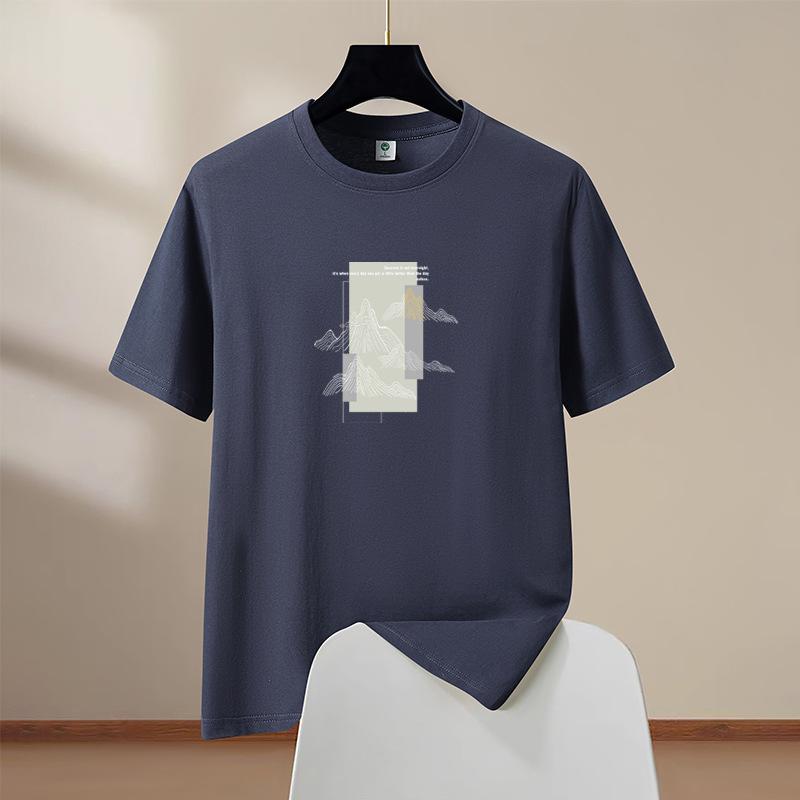 Oversized S-6XL Mens 100% Cotton Short Sleeve T-Shirt Man Round Neck Casual Tee