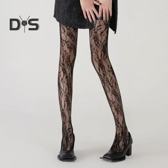 Strumpfhosen für Damen mit ausgehöhltem Rankenblumenmuster, ultradünn, durchsichtig, hohe Elastizität, rutschfest, einfarbig, passender Minirock für Pendler, Dating, Party