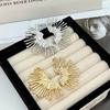 Sunflower Punk Fan-Shaped Stud Earrings: European & American Cross-Border, Metal Cold Style, High-End, Exaggerated Women's Personality Accessory.