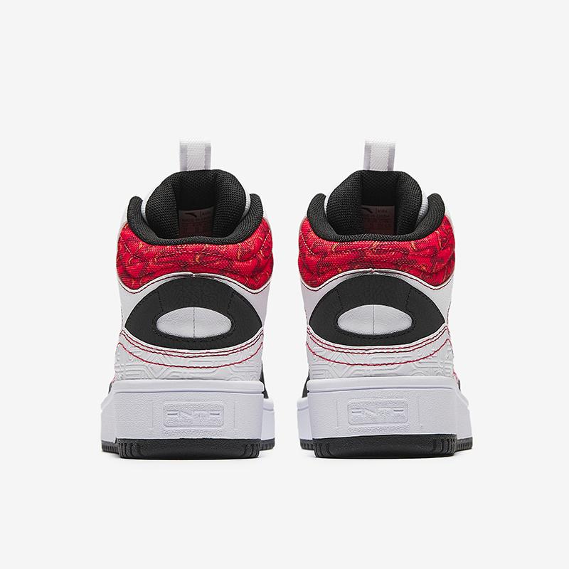 Anta Kids Street Fashion Comfortable Versatile High-Top Skate Shoes Kids Sneakers White Black Classic-Red 312518016-1