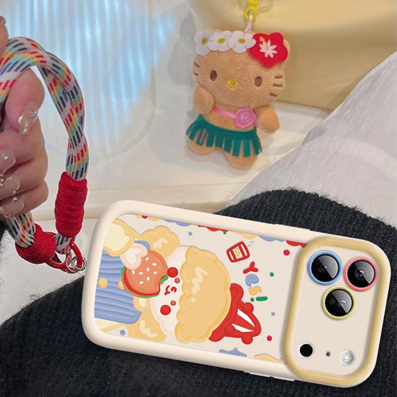 Full Coverage Lens iPhone 17 Pro Case with Lanyard High-end Skin-friendly Soft Creative Male and Female Anti-fall Hamburg Girl