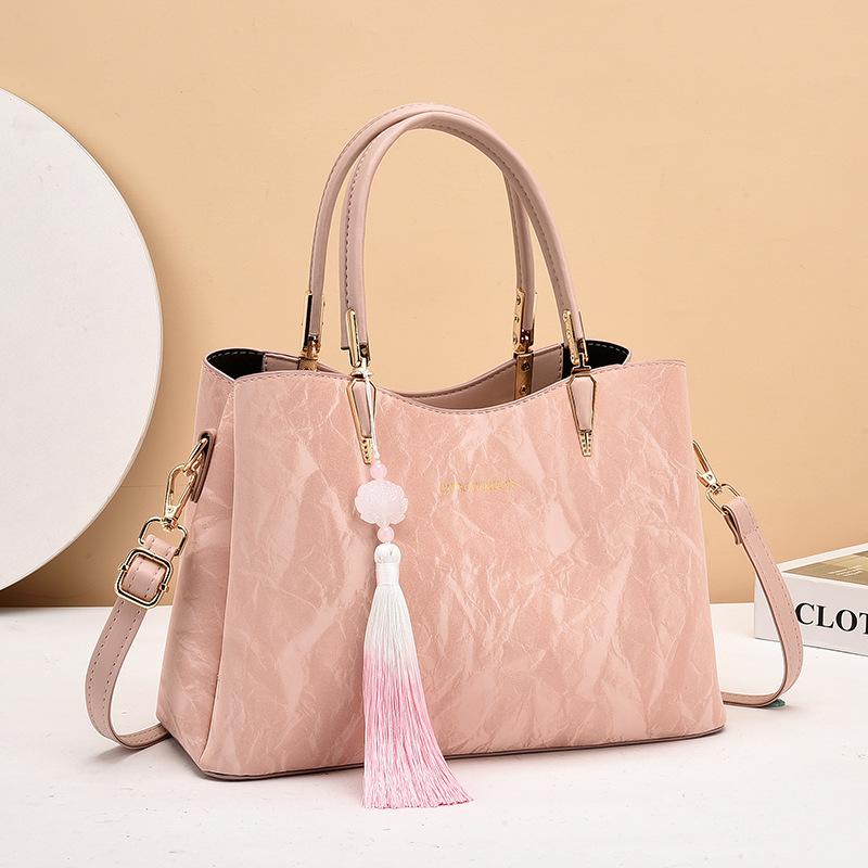 

New Chinese style new women s handbag large capacity texture shoulder messenger bag one piece delivery розовый