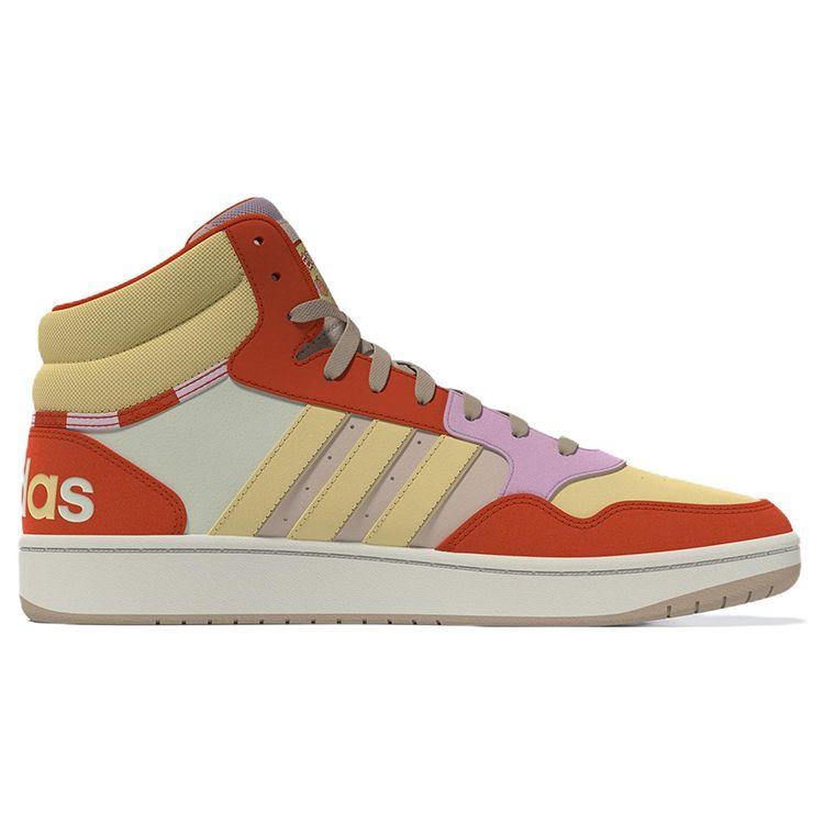 Adidas Neo Hoops 3.0 Mid Durable High-Top Sneakers Women Sneakers Orange Yellow FZ6573
