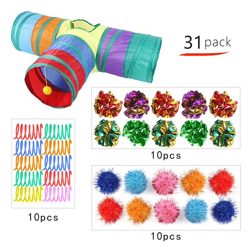 

31/71 шт. Творческий набор туннелей для кошек, складные туннели для кошек, интерактивный лабиринт, игрушки для кошек, товары для животных as the picture