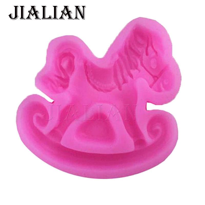 Silicone Mold Baby Trojan Horse Toys Shape Fondant Baking Chocolate Cake Decorating Tools Craft Mold