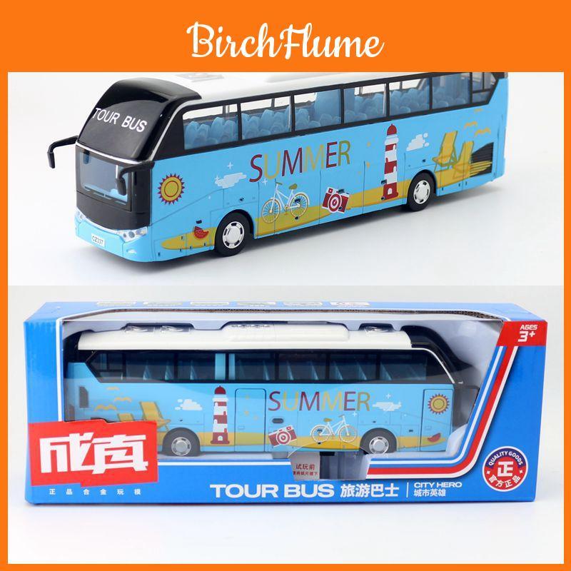 Alloy City Sightseeing Bus Model With Sound Light For Collectors And Kids