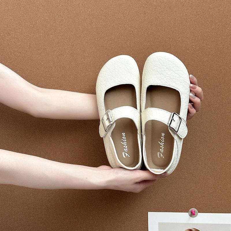 Fashion versatile retro temperament simple Mary Jane shoes women's 2025 summer new single shoes with skirt ballet shoes