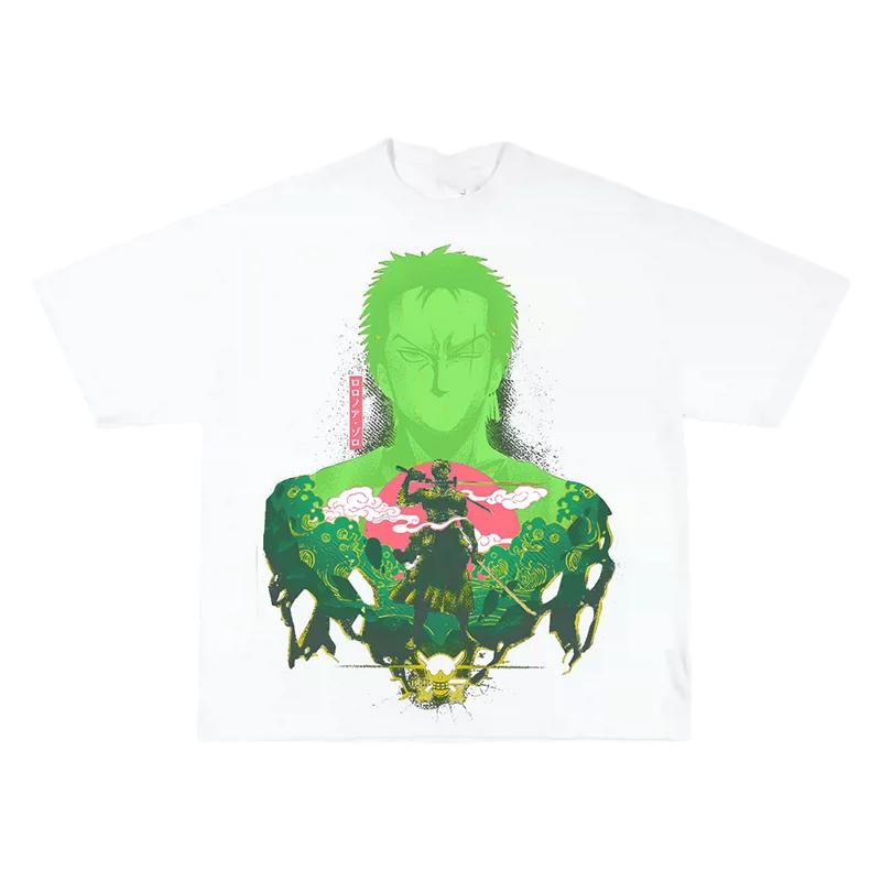 One Piece Roronoa Zoro Wano Ukiyoe TShirt Men Women Cotton Anime Graphic Tee Edgy Streetwear Loose Crew Neck Top