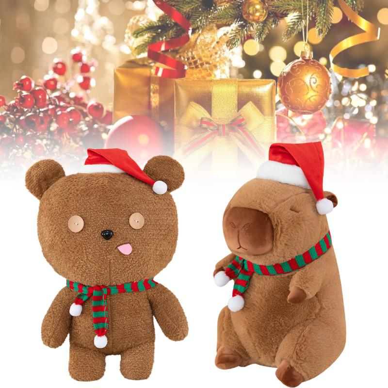Entzückendes Weihnachtskaripybara Plüschtier Für Kinder Niedliche Weiche Tierpuppe Geschenk