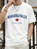 Cascate del Niagara Ontario Canada Stampa Maglietta Per Uomo Moda Estiva Maglietta Cotone Abbigliamento Casual Comoda Morbida Manica Corta