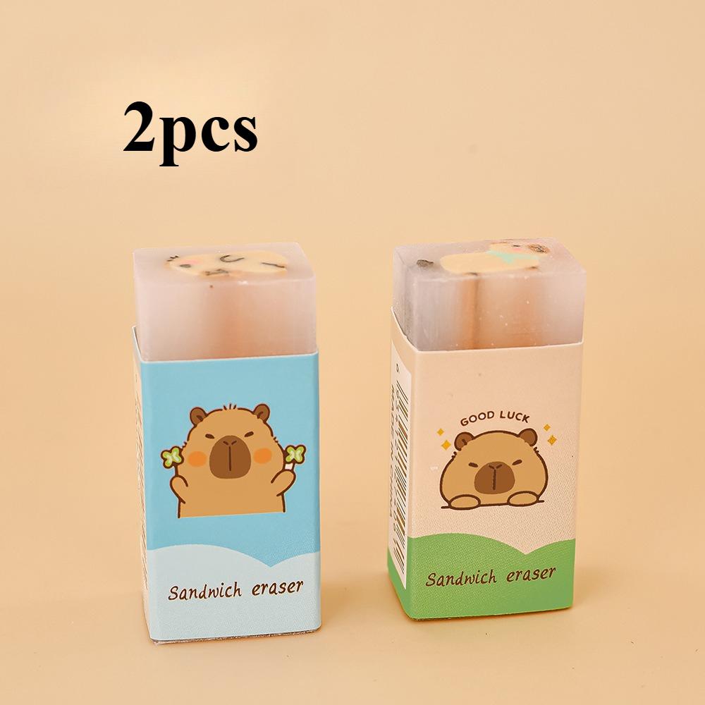 

Kapibala Eraser Primary School Student Cartoon Sandwich Painting Eraser Cute Capybara False Debris Correction Pencil Rubber