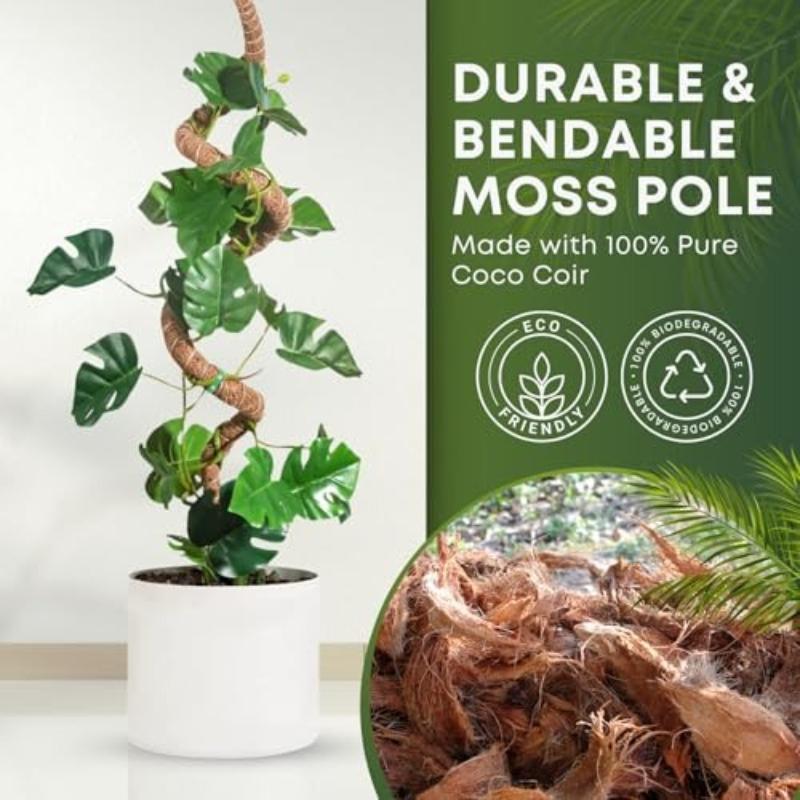 Large Artificial Palm Climbing Coir Pole Gardening Coconut Stick for Climbing Plants Vines and Creepers Plant Home Garden Decor