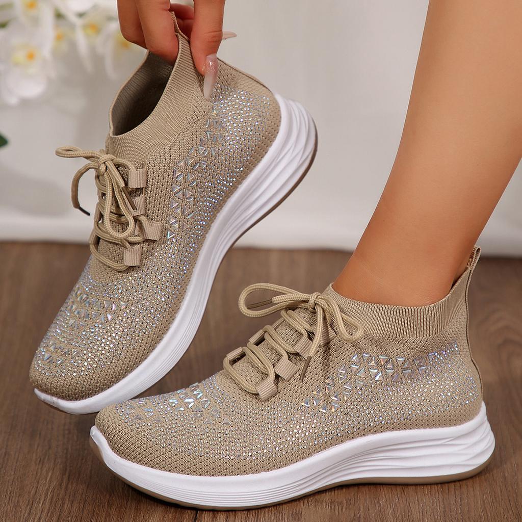 Hot diamond sports shoes women's new mesh fly-woven shoes breathable foreign trade shoes women's casual women's shoes running shoes