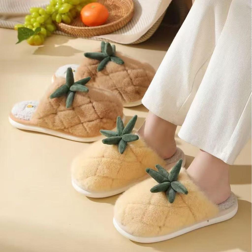 2025 Autumn Pineapple Print Warm Couple Slippers