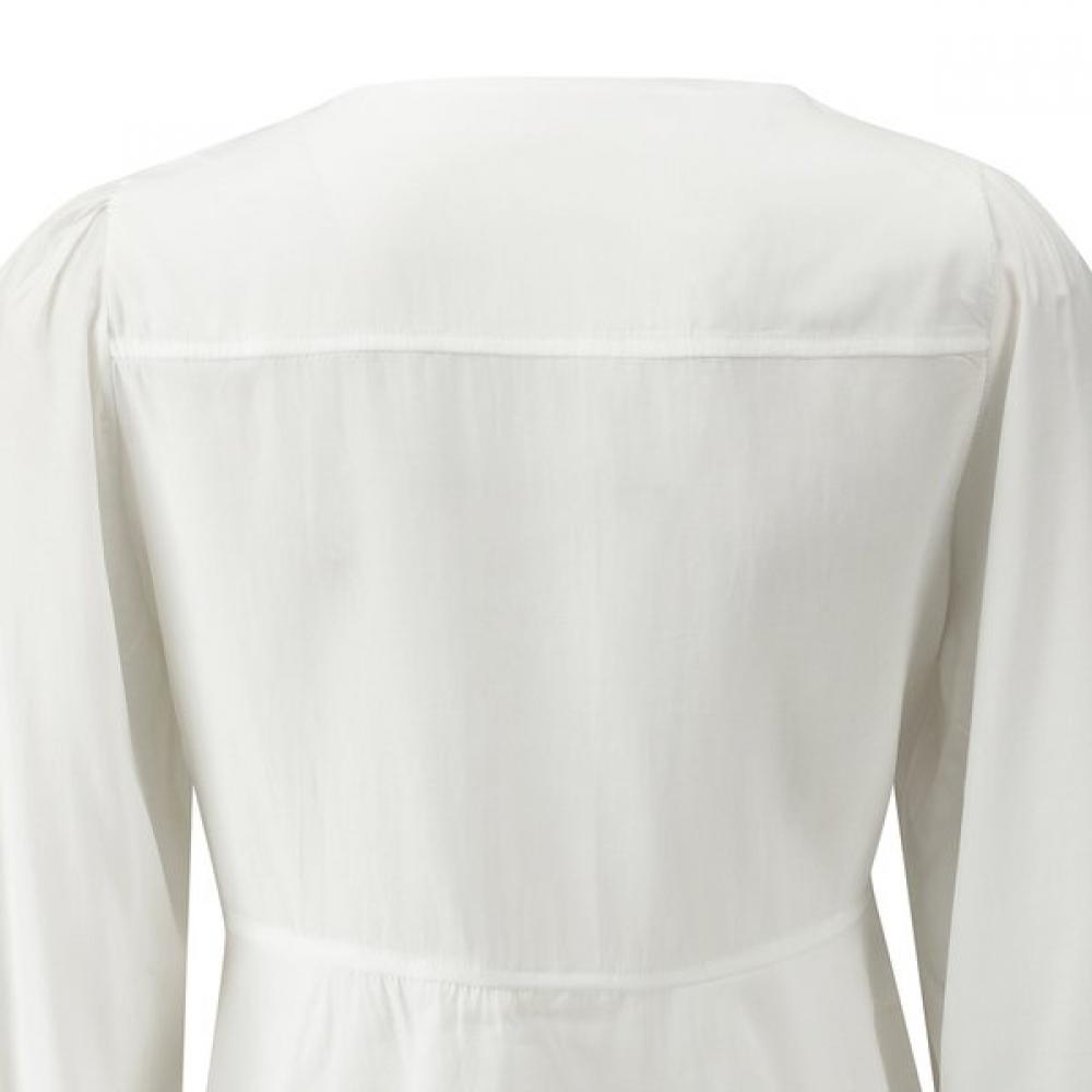 Ribbon Neck Square Double Ruffle Blouse  Gq1sh009f 