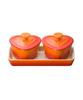 Le Creuset Petit Ramequin and Perfect for Bridal and Wedding Favor Japanese d'Amour Set, Orange, Heat-Resistant, Microwave- Oven-Safe, Weddings,