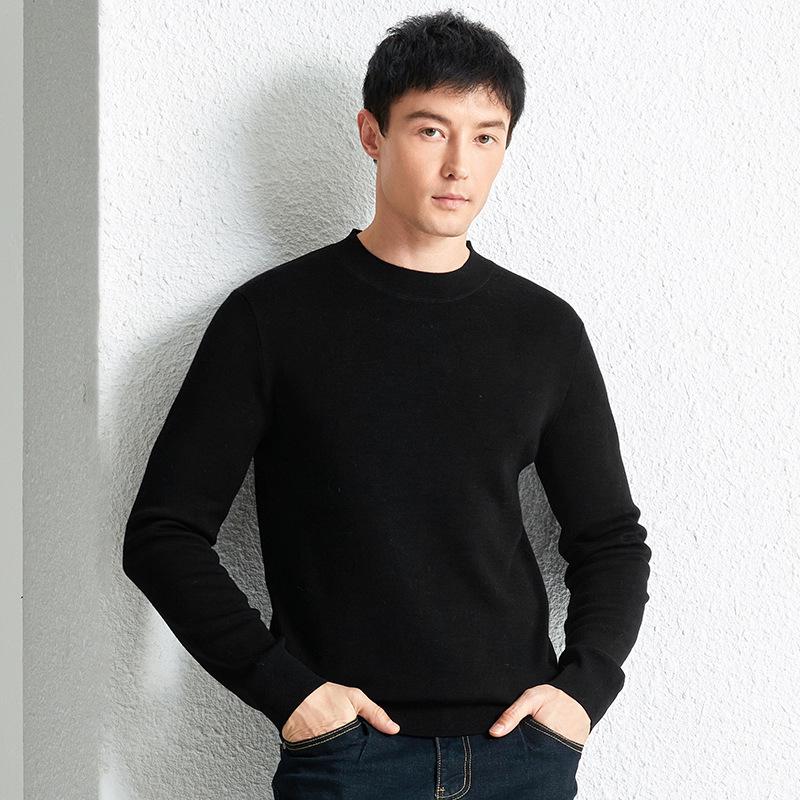

Winter Puyuan Men s 100% Wool Half-High Collar Sweater: High-End, Skin-Friendly, Light Luxury, Solid Color, Warm and Comfortable. M [90-120 lbs]